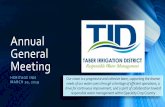 Annual General Meeting - Taber Irrigation District 03... · Annual General Meeting HERITAGE INN MARCH 20, 2019 Our vision is a progressive and cohesive team, supporting the diverse