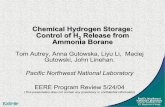 Chemical Hydrogen Storage: Control of H Ammonia …...Chemical Hydrogen Storage: Control of H2 Release from Ammonia ST P2 Author Tom Autrey Subject PNNL H2 storage project presentation