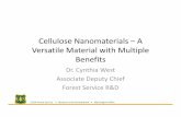 Cellulose Nanomaterials –A Versatile Material with ...€¦ · Cellulose Nanomaterials Benefit Landowners and Multiple Industries • Cellulose nanomaterials benefit landowners