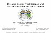 Directed Energy Test Science and Technology HPM Sensor … · Directed Energy Test Science and Technology HPM Sensor Program 2011 Annual ITEA Technology Review Annapolis, Maryland.