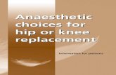 Anaesthetic choices for hip or knee replacement · Your tonsillectomy as day surgery ... about general anaesthetics from the booklet ‘Anaesthesia explained’ and the series of