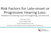 Risk Factors for Late-onset or Progressive Hearing Loss · delayed onset or progressive hearing loss • Physical findings associated with a syndrome known to include permanent HL
