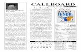 CALLBOARD - Racine Theatre · CALLBOARD racine theatre guild September 2016 Sept./Oct. Production Calendar - TENOR A Note From RTG Director Doug Instenes Be prepared to laugh when