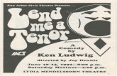 Ken Lud'ig - Ann Arbor District Librarymedia.aadl.org/documents/pdf/a2ct/a2ct_programs_19920610.pdf · LEND ME A TENOR is produced by special arrangement with Samuel French, Inc.