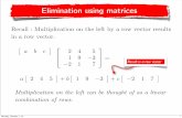 Elimination using matrices - Boise State University · Elimination using matrices Recall : Multiplication on the left by a row vector results in a row vector. Multiplication on the