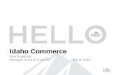 Idaho Commerce · • This is in line with the ITC Council’s strategic planning objectives. Travel Reimbursement Update • Effective January 1, 2020 – Mileage has been updated