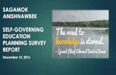 Sagamok Anishnawbek Education Self-governance Initiative · Extended survey to November 25, 2016 an additional 40 surveys were collected Sagamok population for on and off-reserve