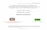 Capacity Building Workshop on 'Non determent Findings and ... · Capacity Building Workshop on "Non determent Findings and Review of Significant Trade of Plant Species" January 09-11,