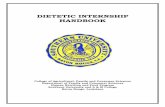 DIETETIC INTERNSHIP HANDBOOK - Southern University · This Dietetic Intern Handbook is a compilation of essential information for students in the Dietetic Internship in the Human