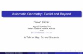 Axiomatic Geometry: Euclid and Beyondpalash/talks/ax-geom.pdf · isilogo Geometry: The Beginnings Indus valley civilization: had discovered obtuse angled triangles. Babylon: rules
