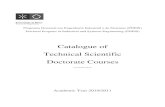 Catalogue of Technical Scientific Doctorate Courses · 2011-03-09 · Catalogue of Technical Scientific Doctorate Courses (revised 2011.02.24) ... • Advanced Global Optimization