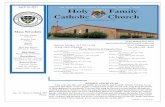 Mass Schedule Holy Family Catholic Church · 10/16/2011  · 2016 Average Weekly Contribution $ 3,821.00 Last Week’s Contribution $ 4,477.00 Last Week’s Expenses Paid $ 4,042.76