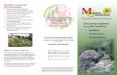 landscapes • communities · landscapes that will thrive in Maryland’s climate and soil r Learn about native plants that will thrive and provide a habitat for wildlife and beneficial