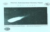 WARREN ASTRONOMICAL SOCIETY · WARREN ASTRONOMICAL SOCIETY PAPER Editor: Ken Kelly / 839-7250 Send all articles to: THE WASP, P.O. Box 474, East Detroit, MI 48021 The W.A.S.P. is