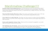 Marshmallow Challenge!!!! - St. Bernard Parish Public Schools · Marshmallow Challenge!!!! Build the Tallest Freestanding Structure: The winning team is the one that has the tallest