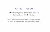 Electromagnetic Radiation And Its Interactions With Mattergeorge/ay20/Ay20-Lec5x.pdf · Electromagnetic Radiation And Its Interactions With Matter ... short mean free path of photons,