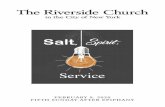 The Riverside Church€¦ · The Riverside Church follows the liturgical calendar to mark the seasons of our life together. We are currently in the season of Epiphany, as signified