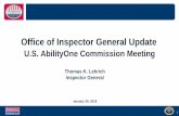 Office of Inspector General Update - AbilityOne · Office of Inspector General Update U.S. AbilityOne Commission Meeting 1 Thomas K. Lehrich Inspector General ... Amazon 5. Federal