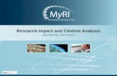 Research Impact and Citation Analysis · ISI Journal Citation Reports (JCR) • Journal Citation Reports (JCR) forms part of the subscription-based ISI suite of products known as