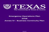 Emergency Operations Plan 2018 Annex IV - Business Continuity Plan · 2019-12-19 · Emergency Operations Plan 2018 Annex IV - Business Continuity Plan . Record of Changes Description