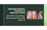 Hypothyroidism: Treating to Optimal Levels · TSH Can Rise After Non Thyroid Illness During a non thyroid illness, Free T3 and Free T4 levels often drop but TSH can be low or normal