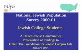 National Jewish Population Survey 2000-01 Jewish College ...courses.washington.edu/judaism/Readings/2004HillelSurvey.pdf · National Jewish Population Survey 2000-01 A United Jewish