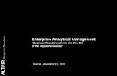 Enterprise Analytical Management s · analytics expertise a requirement for leadership position Securing buy-in further down the organization Embed & plug analytics into the critical