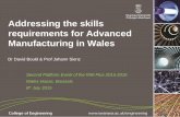 Addressing the skills requirements for Advanced …...Addressing the skills requirements for Advanced Manufacturing in Wales Dr David Bould & Prof Johann Sienz Second Platform Event