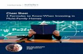 Cheat Sheet 3 Formulas to Know When Investing in Multi ...danabullrealtor.com/wp-content/uploads/2018/08/3-Real-Estate-Form… · 3 Formulas to Know When Investing in Multi-Family