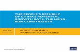 The People’s Republic of China’s Potential Growth Rate: The Long … · 2014-11-28 · and the 13th five-year plan 3 iii. actual, natural, and balance of payments constrained