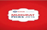 Diwali Picks Oct 2016 - Kotak SecuritiesDIWALI PICKS - FUNDAMENTAL October 21, 2016 Nifty - Top 5 Stocks (11 Nov 15 - 20 Oct 16) Company Name Price on 11/11/15 Price on 20/10/16 %