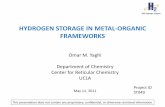 Hydrogen Storage in Metal-Organic FrameworksHydrogen Storage in Metal-Organic Frameworks Author: Omar Yaghi, UCLA Subject: 2011 DOE Hydrogen and Fuel Cells Program, and Vehicle Technologies