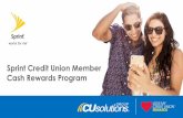 Sprint Credit Union Member Cash Rewards Program · A dynamic program The value to credit unions: 16 Grow membership by partnering locally with Sprint Maximize membership through this