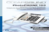 PhotoPHONE 100 - Hearing Direct...Téléphone Amplifié A Touches Mémoire Photo Verstärktes Telefon mit Bildtasten Page 1 Page 22 Page 44 PhotoPHONE 100. CONTENTS ... (M1, M2 and