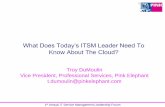 What Does Today’s ITSM Leader Need To Know About The Cloud · 1st Annual IT Service Management Leadership Forum What Does Today’s ITSM Leader Need To Know About The Cloud? Troy