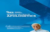 MASTER OF ARTS (M.A.) IN APOLOGETICS - SESses.edu/wp-content/uploads/2019/08/MA-Apologetics...context this discovery applies: biblical studies, theology, philosophy, or apologetics.