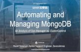 Managing MongoDB - Percona€¦ · Installation of Ops Manager “Test” EC2 instances 1 x “t2.large” CentOS 7.3 EC2 instance for Ops Manager “test” install 3 x “t2.small”