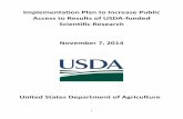 Implementation Plan to Increase Public Access to Results ... · Ensures effective access to and reliable preservation of scholarly publications resulting from USDA funds for research,