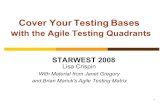 Cover Your Testing Bases with the Agile Testing Quadrants · Cover Your Testing Bases with the Agile Testing Quadrants STARWEST 2008 Lisa Crispin With Material from Janet Gregory