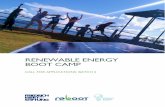 RENEWABLE ENERGY BOOT CAMP · The Renewable Energy Boot Camp (REBOOT) is a training program for young, proactive, and technically-capable Renewable Energy Ambassadors who will facilitate