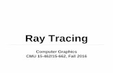 High-Performance Ray Tracing - Fall 201915462.courses.cs.cmu.edu/.../13_raytracing_slides.pdf · Why we want real-time ray tracing Image Credit: Pixar (Cars) Single general solution