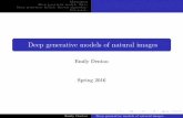 Deep generative models of natural images Variational autoencoders Generative adversarial networks Generative