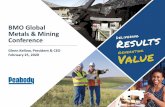 BMO Global Metals & Mining Conference · 20% 25% 30% 35% 40% 45% 50% Q4 17 Q1 18 Q2 18 Q3 18 Q4 18 Q1 19 Q2 19 Q3 19 Q4 19 Seaborne Thermal Coal Adjusted EBITDA Margins Margin % Average
