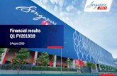 Financial results Q1 FY2018/19 - Singapore Post · Limited (“SingPost”) relating to financial trends for future periods, compared to the results for previous periods. Some of