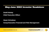 May-June 2002 Investor Roadshow - CommBank · 2019-08-19 · May-June 2002 Investor Roadshow David Murray Chief Executive Officer Stuart Grimshaw Group Executive Financial and Risk