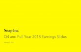Q4 and Full Year 2018 Earnings Slides - Snap Inc. · Q4 and Full Year 2018 Earnings Slides. February 5, 2019. ... • DAUs were 186 million in Q4 2018, compared to 187 million in