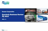 Quarterly Business Review 3Q 2015 - Doosan Group · 2020-04-23 · 3Q 2015 2015. 11. The information ... and financial structure are expected to improve with better order outlook