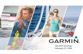 Q4 2015 Earnings February 17, 2016 - Garmin · Q4 2015 Earnings February 17, 2016. ... • Pro forma Effective Tax Rate (ETR) of 13.2% in Q4 2015 compared to 19.1% in Q4 2014, excluding