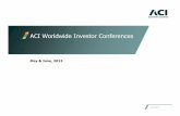 ACI Worldwide Investor Conferences · ACI Worldwide Investor Conferences May 2013 May & June, 2013. Private Securities Litigation Reform Act of 1995 Safe Harbor for Forward-Looking