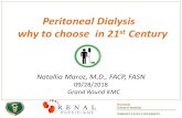 Peritoneal Dialysis why to choose in 21 Century€¦ · Peritoneal Dialysis why to choose in 21st Century Natallia Maroz, M.D., FACP, FASN 09/28/2018 ... Dialysate (fluid for dialysis)